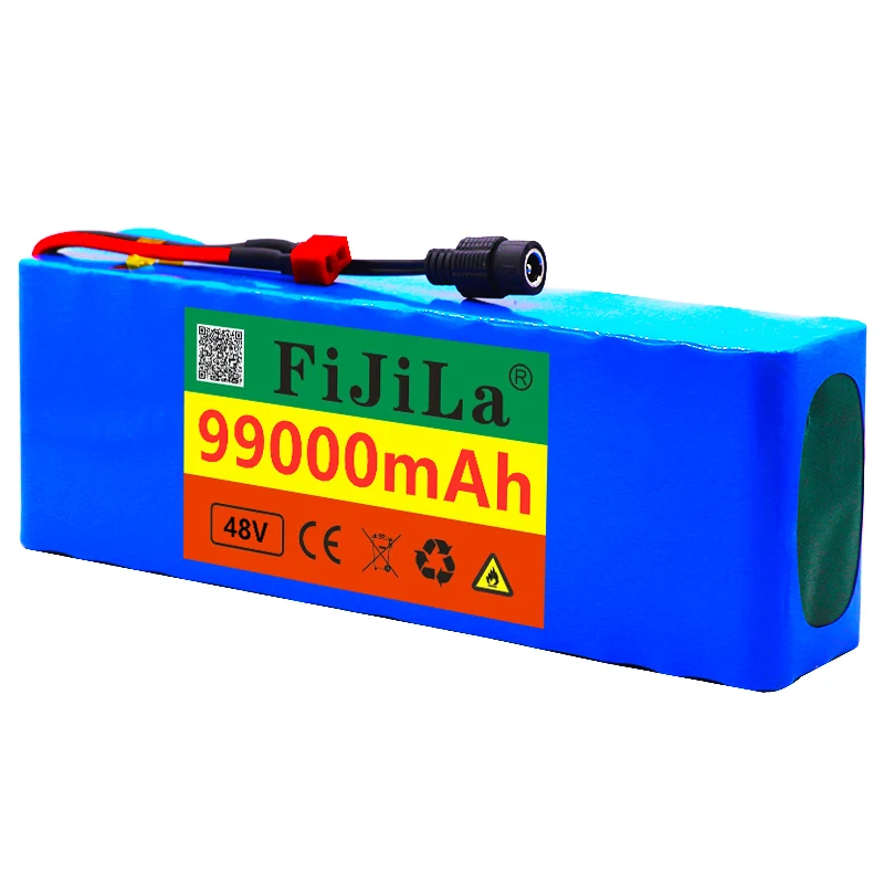 

Литий-ионный аккумулятор 48 В, 48 В, 99 Ач, 1000 Вт, 13s, 3P, литий-ионный аккумулятор для электровелосипеда, скутера 54,6 в с зарядным устройством BMS