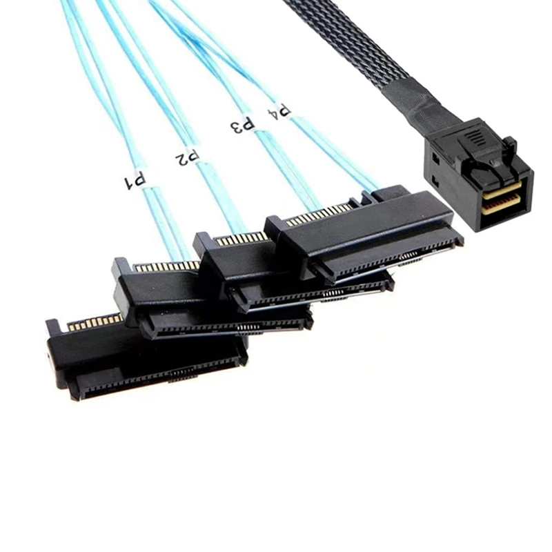 Mini SAS HD 12G SFF8643 to 4 29 Pin SFF8482 кабельные разъемы с 15-контактным SATA контроллером блока
