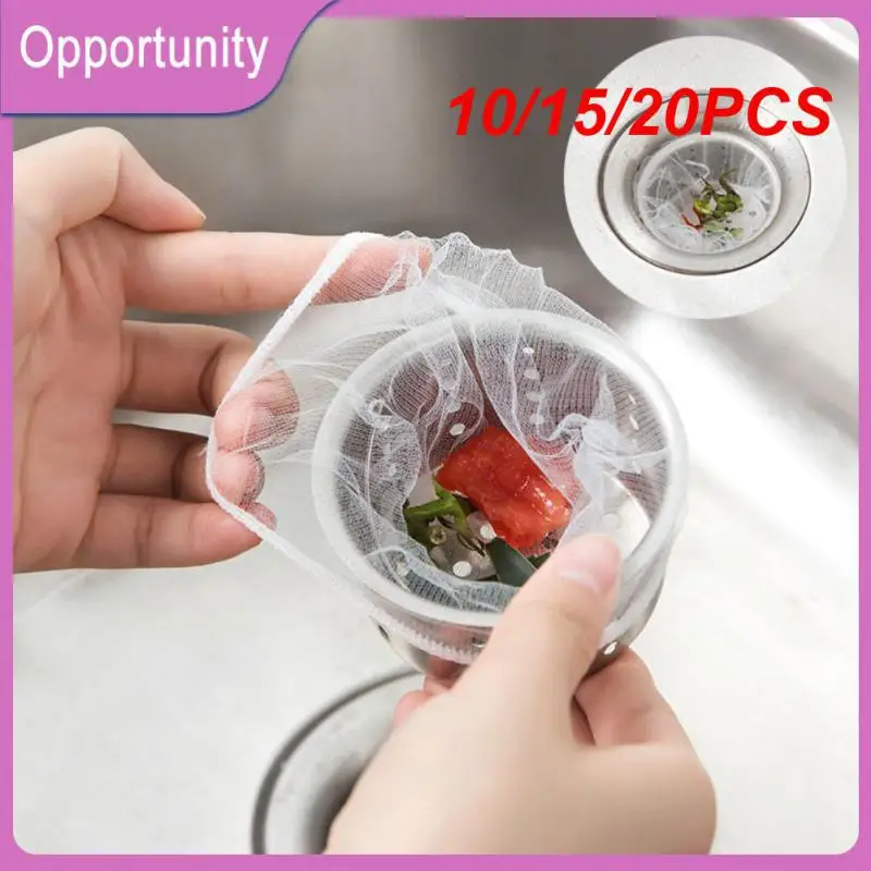

10/15/20PCS Effective Kitchen Sink Garbage Net High Quality Flume Filter High Density Elastic Wash Sink Filter Convenient