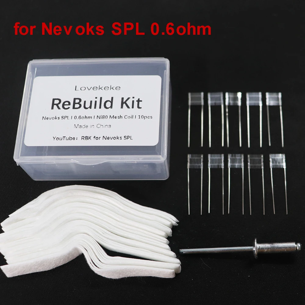 

1 Box Lovekeke RBK Rebuild Coil Kit DIY Tool for GTX Nevoks SPL 1.0ohm 0.6ohm Ni80 A1 Mesh Core Head