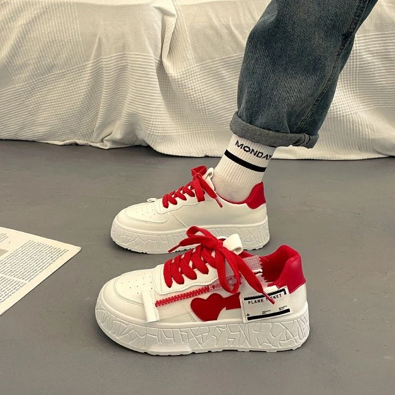 SHANPA Fashion Womens Platform Sports Shoes 2023 Contrast Color Casual Sneakers Breathable Athletic White Luxury Ladies Shoes