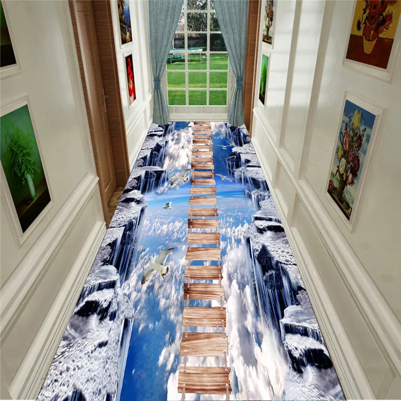 

3D Carpet Door Entry Hallway Aisle Long Entrance Living Room Home Stream Carp Rug Office Floor Mats Commercial Hotel Carpets RUG