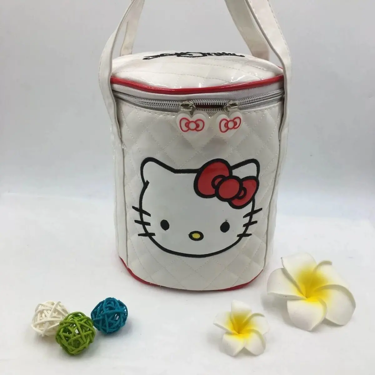 Waterproof round Lunch Box Bag Lunch Bag Cute Hello Kitty  round Bag Primary and Secondary School Students Women's Crossbody Bag