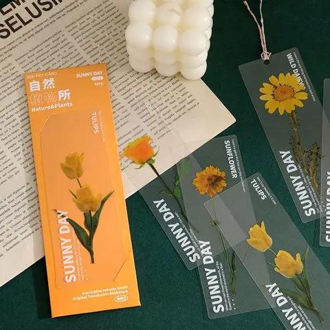 

5Pcs/pack PET Flowers Bookmarks School Supplies Book Accessories Stationery Thence Collect Book for Read Study Gifts Bookmark