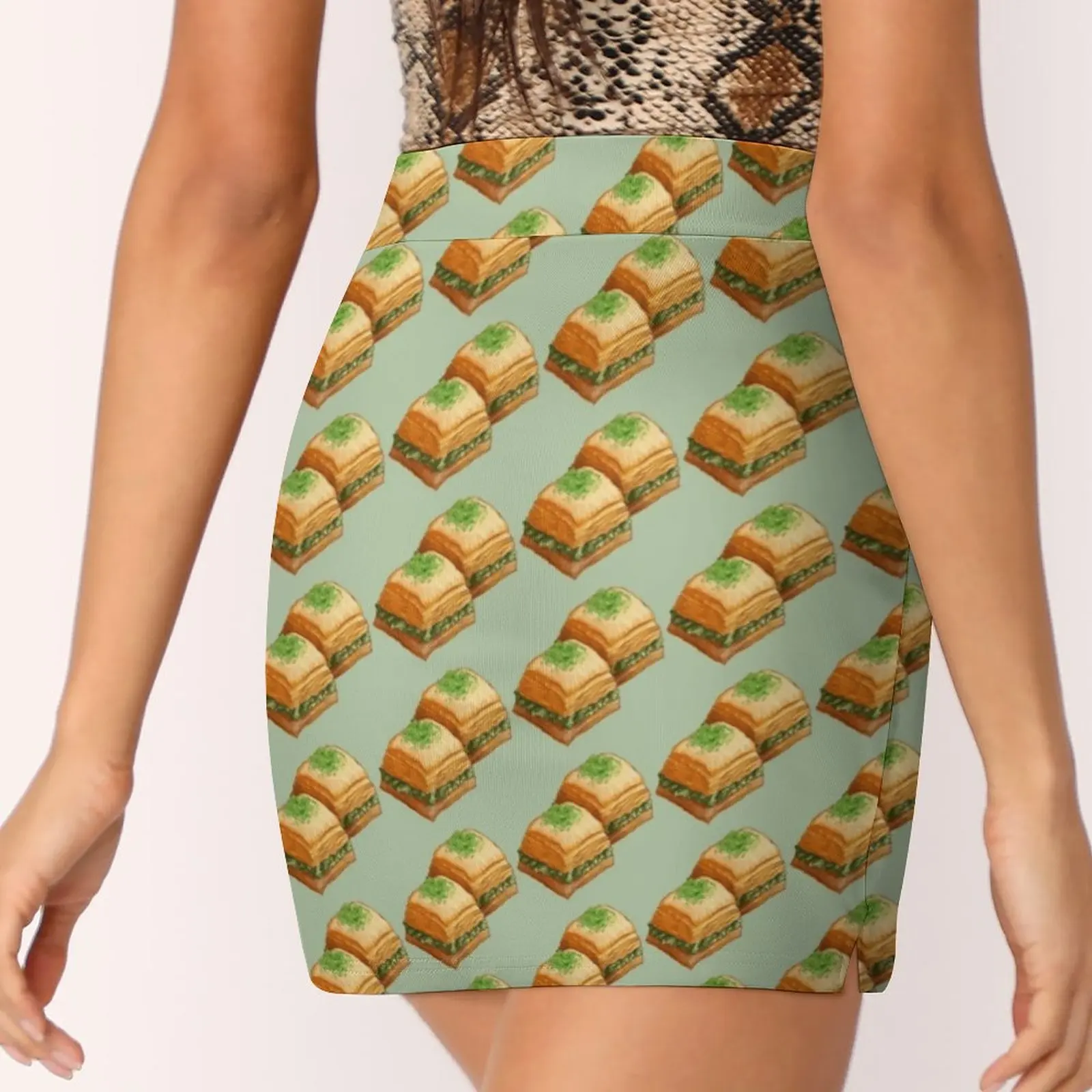 Pistachio Baklava Trending Fashion Skirt Summer Printed Women Sport Skirts Double-Layer Athletic Niftytrinket Food Lover