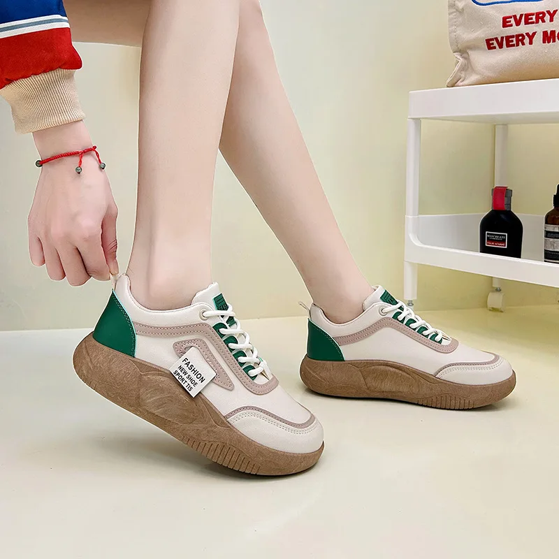 

Little White Shoes Women's Autumn New Korean Versatile Female Student Thick Sole Board Shoes Casual Sports Shoes Women's Shoes