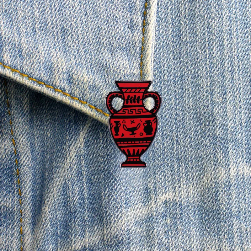 Греческая брошь-амфора аксессуары для значков в стиле керамики