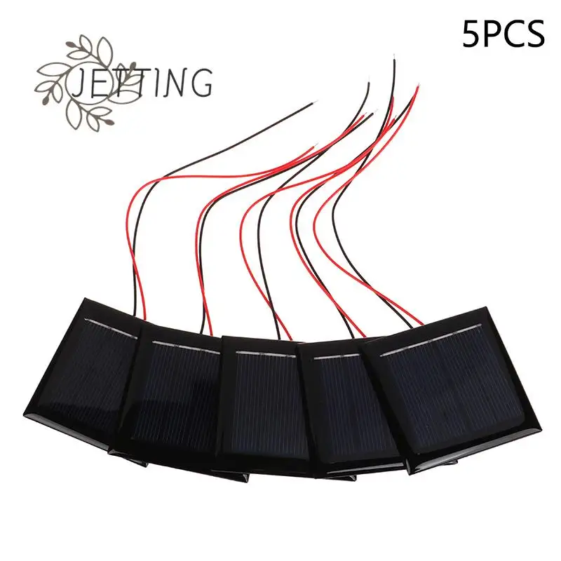 

5pcs Micro Solar Board Photovoltaic 2V120MA Solar Cells With Wires Solars Epoxy Plate DIY Projects Toys 54x54mm
