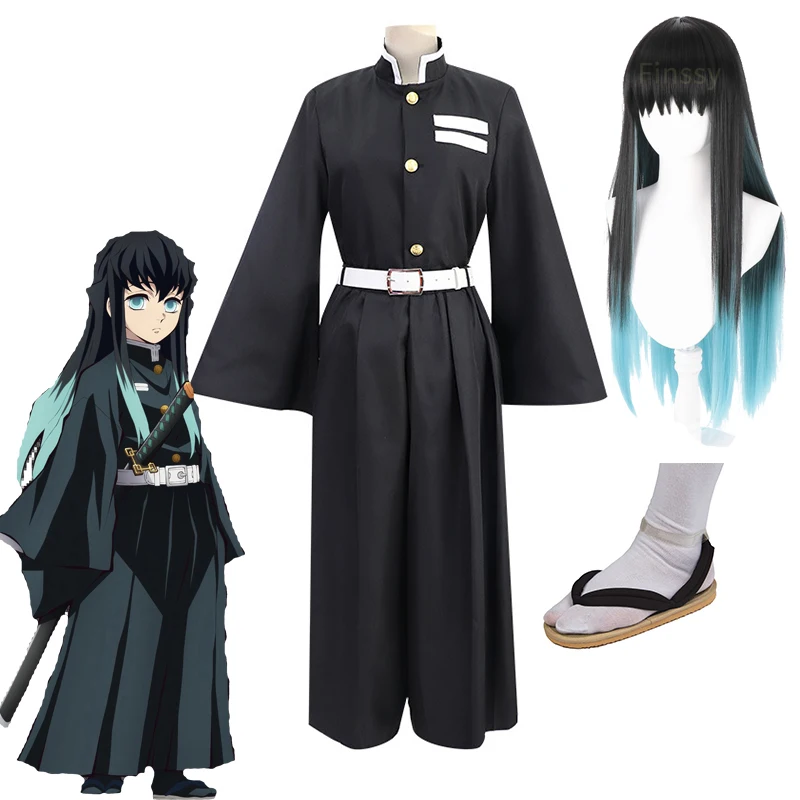 

Demon Slayer Tokitou Muichirou Cosplay Costume Wigs Shoes Adult Halloween Carnival Funny Anime Cosplay Costume