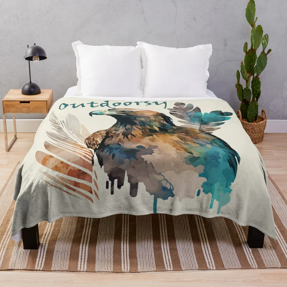 На открытом воздухе - Boho Forest / Nature Lover с орлом Плед Постельное белье на диван