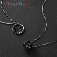 fashion silver plated black couple ring men and women necklace anniversary gift beach party jewelry quality life working noble