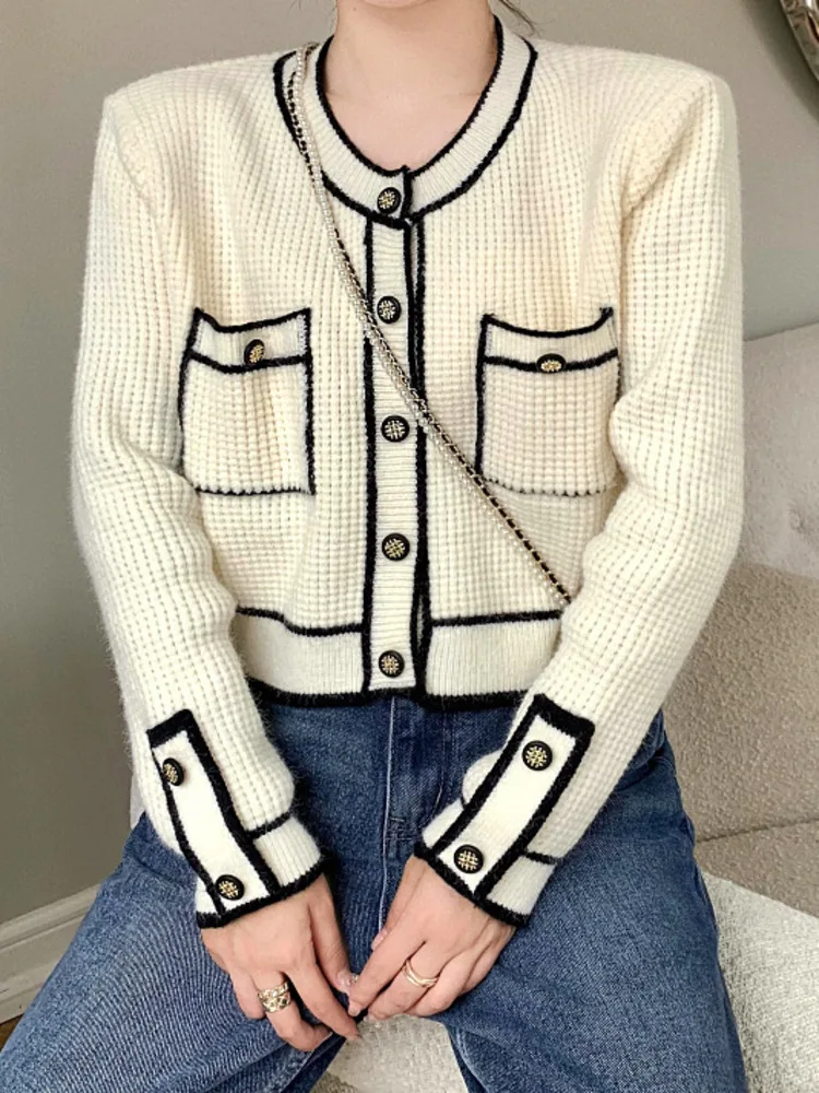 

2022 autumn winter korean fashion Sweater tops Coat Women Knitted Cardigan Fashion sueters de mujer casacos de inverno feminino