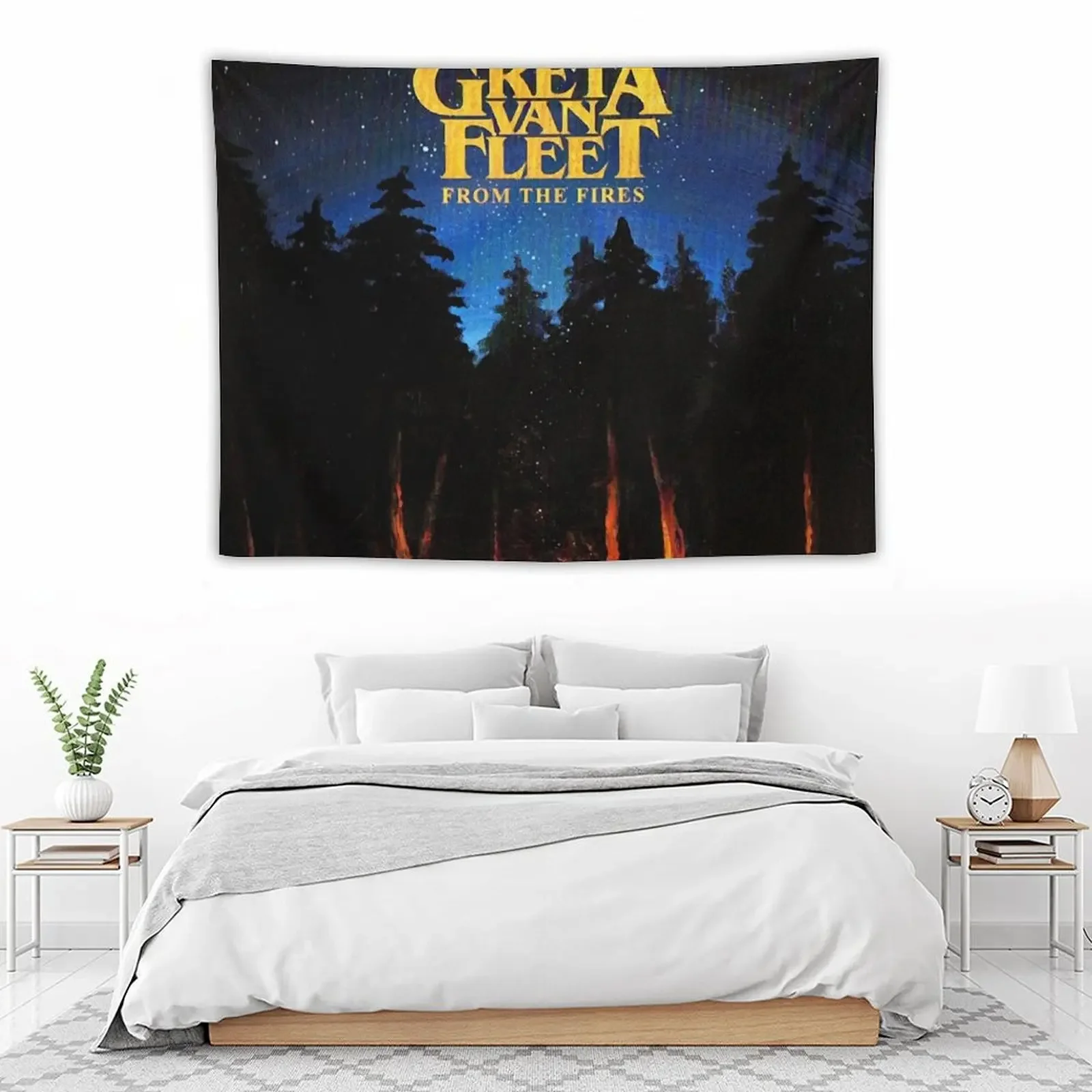 Кроватный огненный гобелен Greta Van Fleet организация и украшение для спальни