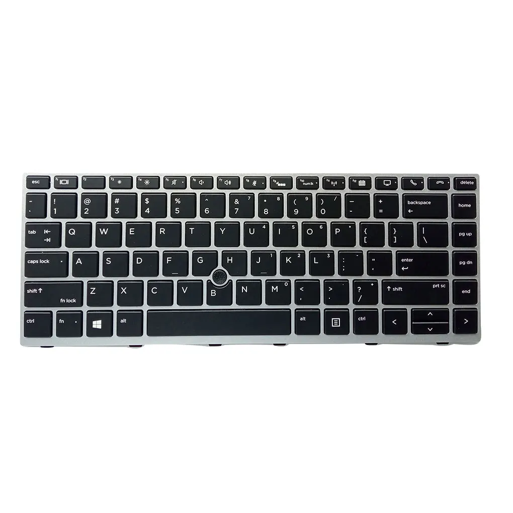 

Mute Keyboards Backlit Pointer Input Apparatus Keypad Silver Frame Keypads Backlight Replacement for HP Elitebook 840G5