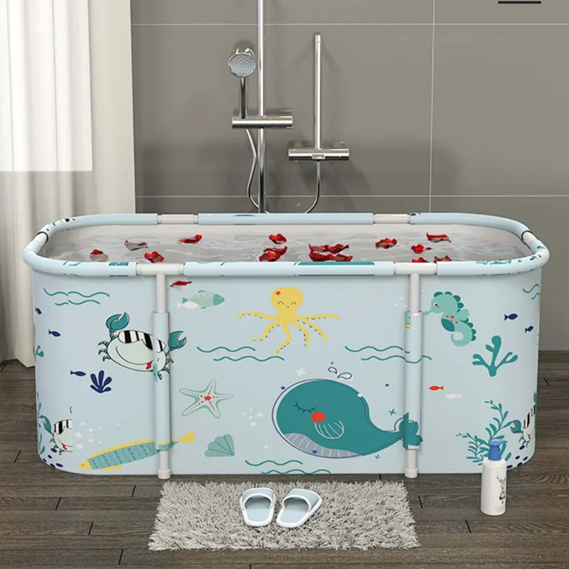 

53Inch/135cm Folding Bathtub Adult Bath Tub Barrel Sweat Steaming Water Play Swimming Pools Sauna Insulation Bath Bucket LQYH