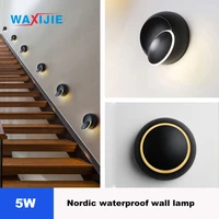 led wall lamps for living room bedside bedroom stair aisle wall light 360 degree rotate crescent modern simple indoor lighting