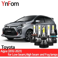 ynfom led headlights kit for toyota agya b100 2012 2021 low beamhigh beamfog lampcar accessoriescar headlight bulbs