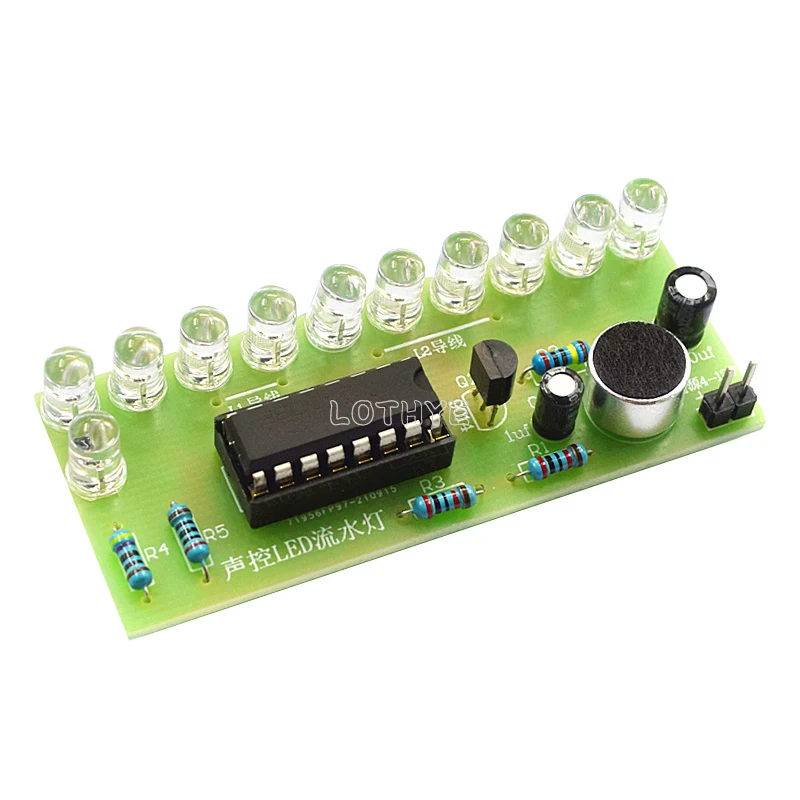 CD4017 Комплект светодиодного водяного света с голосовым управлением Цветной свет