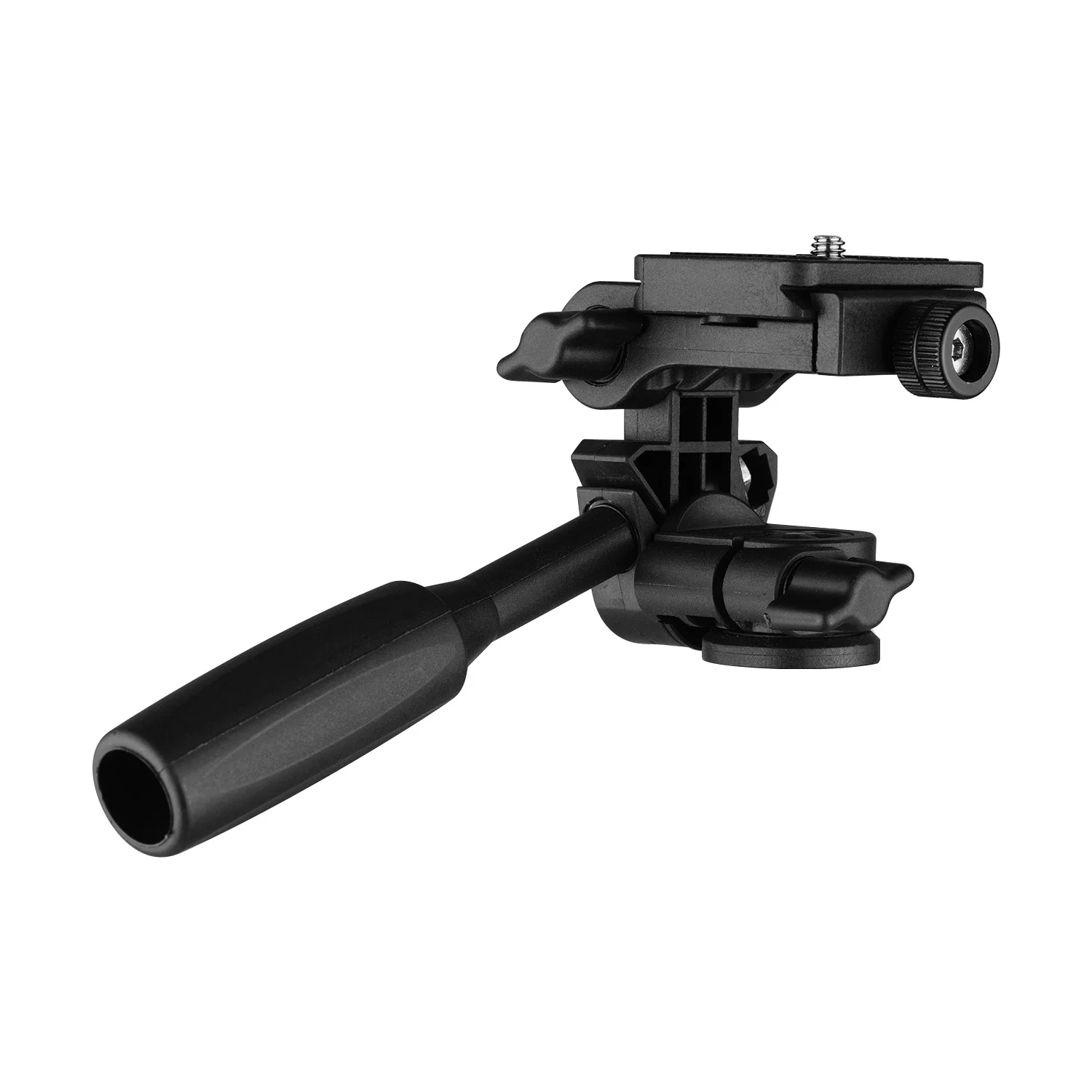 

3-Way Pan Tilt Head 360° Panoramic 3KG Payload with Handle Quick Release Plate Universal 1/4 Mounting for Camera Tripod