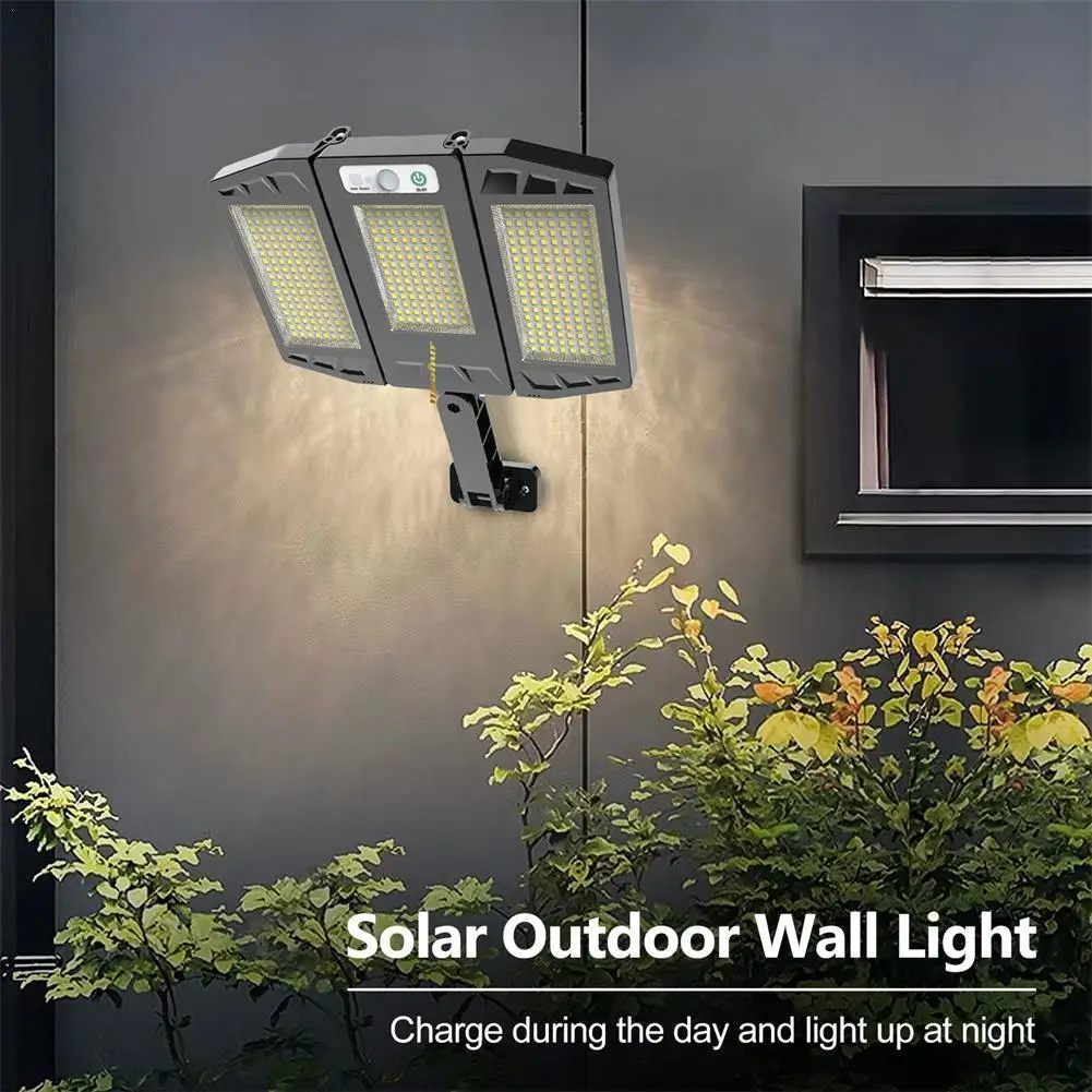 

Уличные фонари на солнечной батарее, водонепроницаемый настенный светодиодный светильник с датчиком движения, с регулируемым углом, на сол...