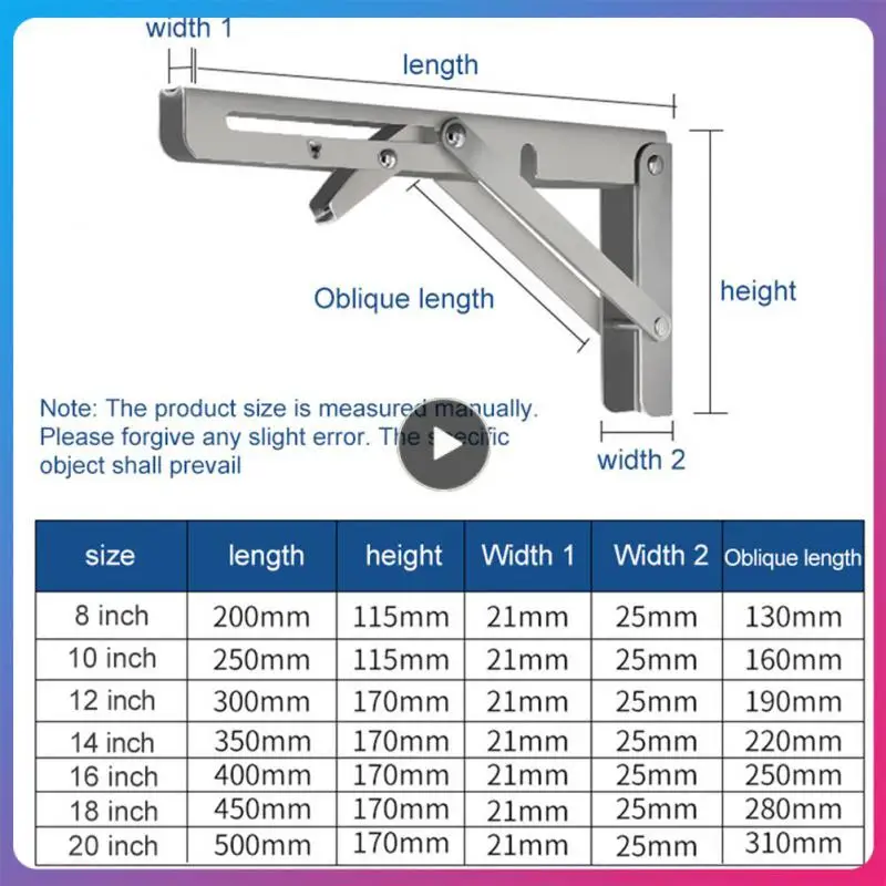 

Work Space Saving Table Shelf Bracket Bracket Bench Adjustable Collapsible 8/10/12/14inch Diy Bracket New Wall Mounted Hardware