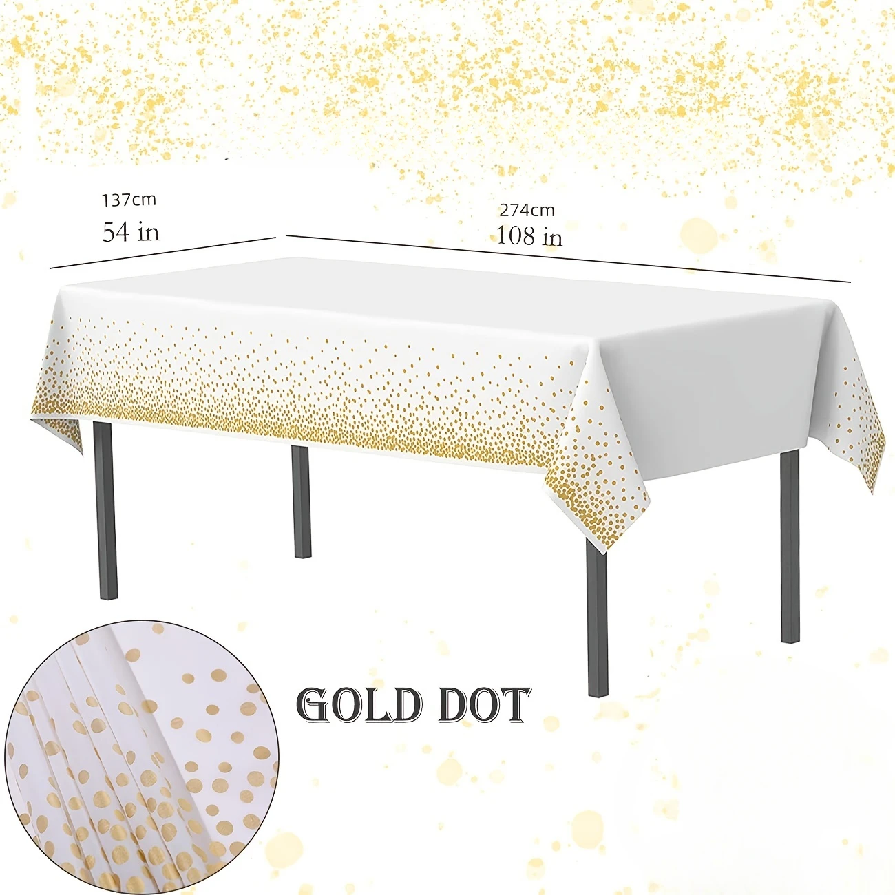 Одноразовая пластиковая скатерть белого цвета 54x108 см одноразовая сервировка