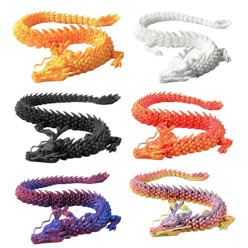 

3D Printed Articulated Dragon-Relief Anti-Anxiety Dragon Kid,Rotatable Joints Dragon Model Figurines Articulated Table Decor