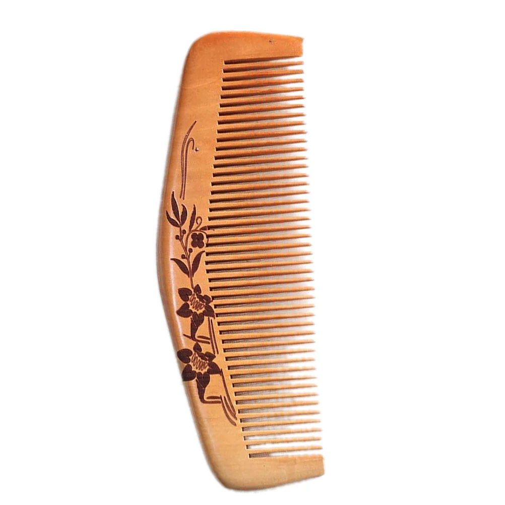 

Hair Comb Peach Wood Fine Teeth Healthy Anti-static Hair Brush Comb Hair Care Comb for Girls