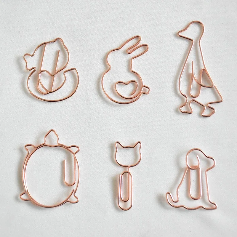 Металлические зажимы для бумаги в форме кролика 10 шт