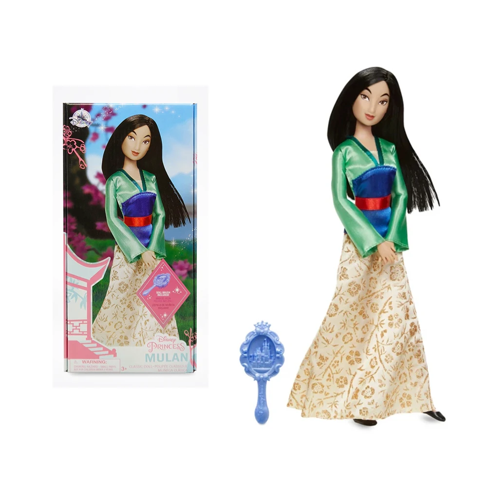 

Original disney Store 30cm MULAN Princess Joint Vinyl Doll Figure Play House toys For children Xmas girl gift