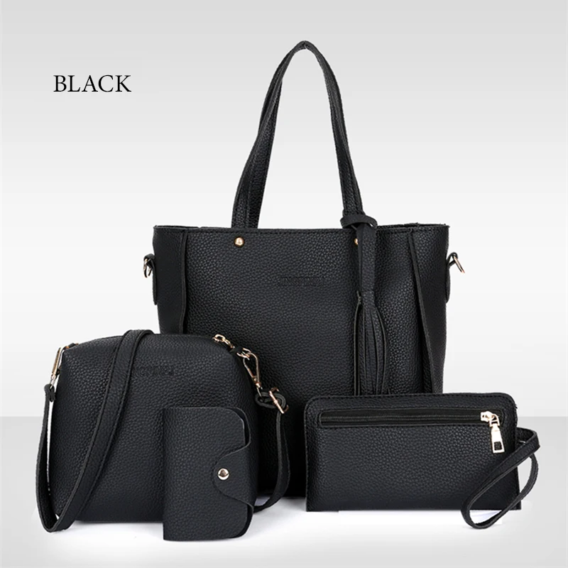 

Women Top-Handle Bags Female Composite Bags Women Messenger Bags Handbag Set PU Leather Wallets Key Bag Set