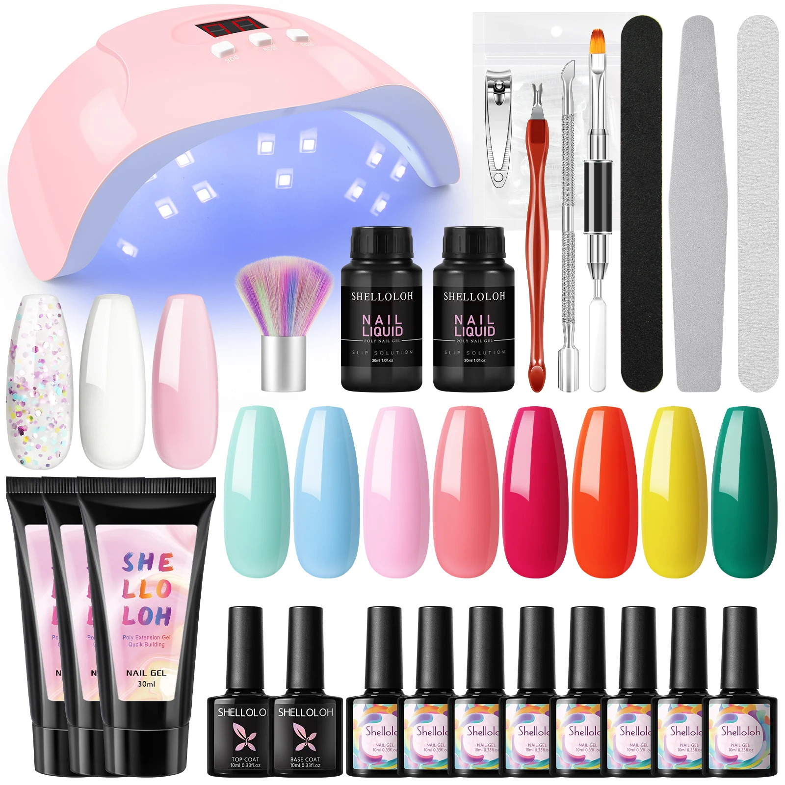 

Gel Polish Set with Poly Nail Gel Kit UV led Lamp with Gel Varnish Set Nail Manicure Tool Kit Nail Extension Kit Manicure set