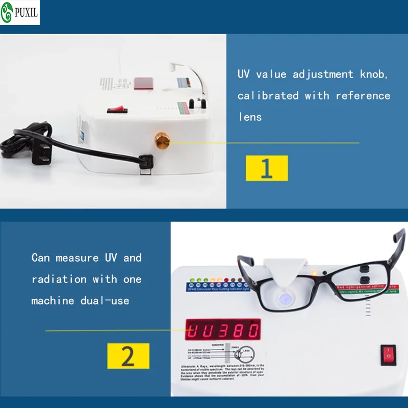 Оптические линзы антирадиационные ультрафиолетовые лучи УФ-тестер детектор