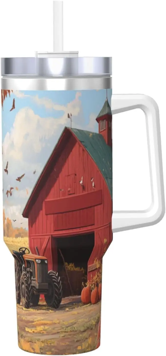 Осенний сарай на День Благодарения Тыква кленовый лист 40 унций кувшин со льдом с