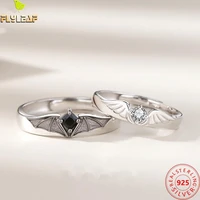 real 925 sterling silver jewelry angel demon wings couple ring platinum plating original design luxury lovers accessories 2022
