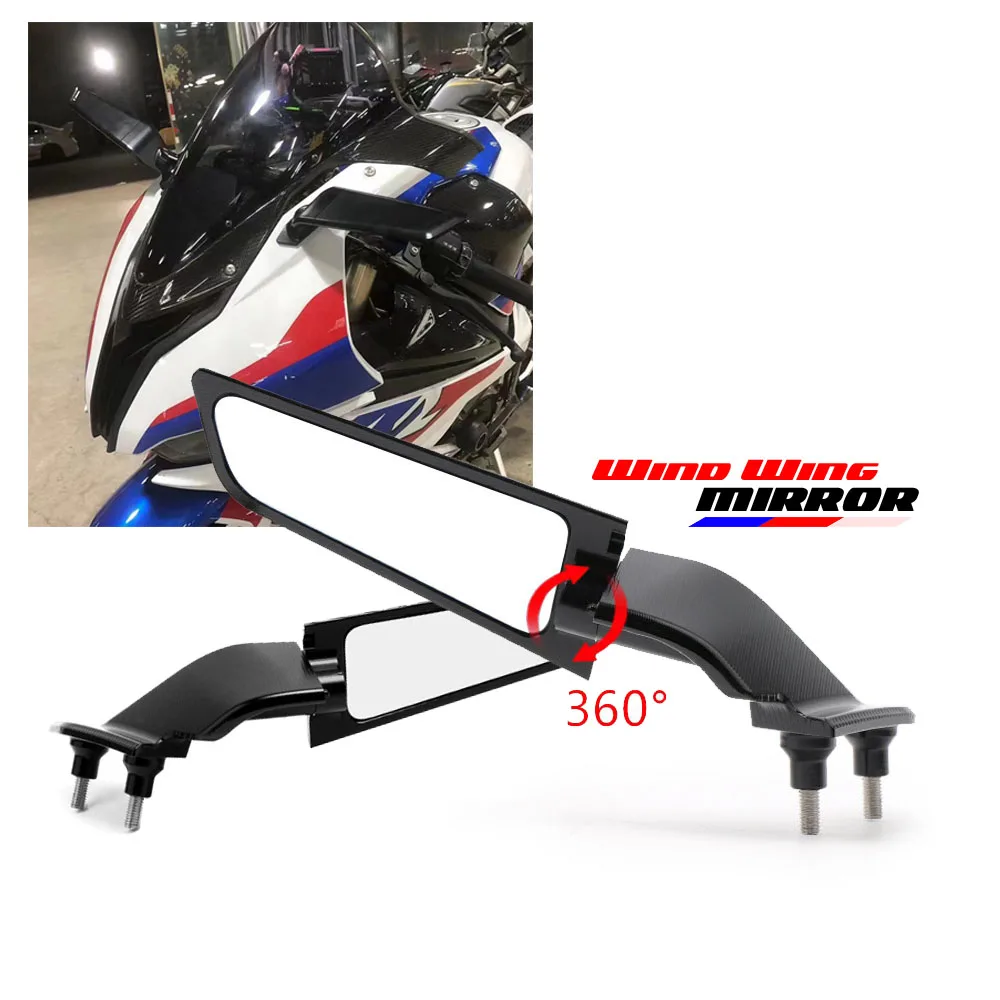

Modified Motorcycle Rearview Mirrors Wind Wing Adjustable Rotating Side Mirrors For BMW S1000RR M1000RR 2019-2022