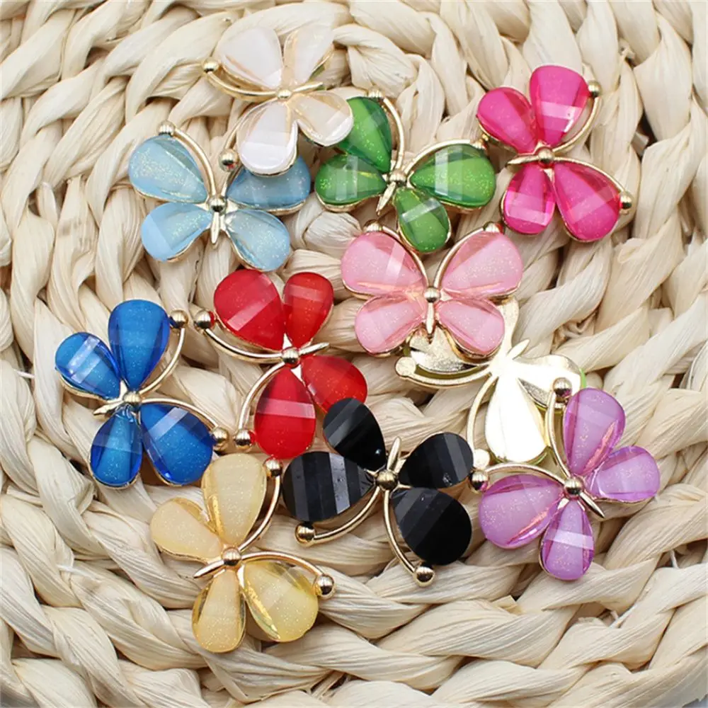 

10pcs colorful Alloy buckle butterfly Stained Glass jewelry accessories costume decoration Metal Buttons