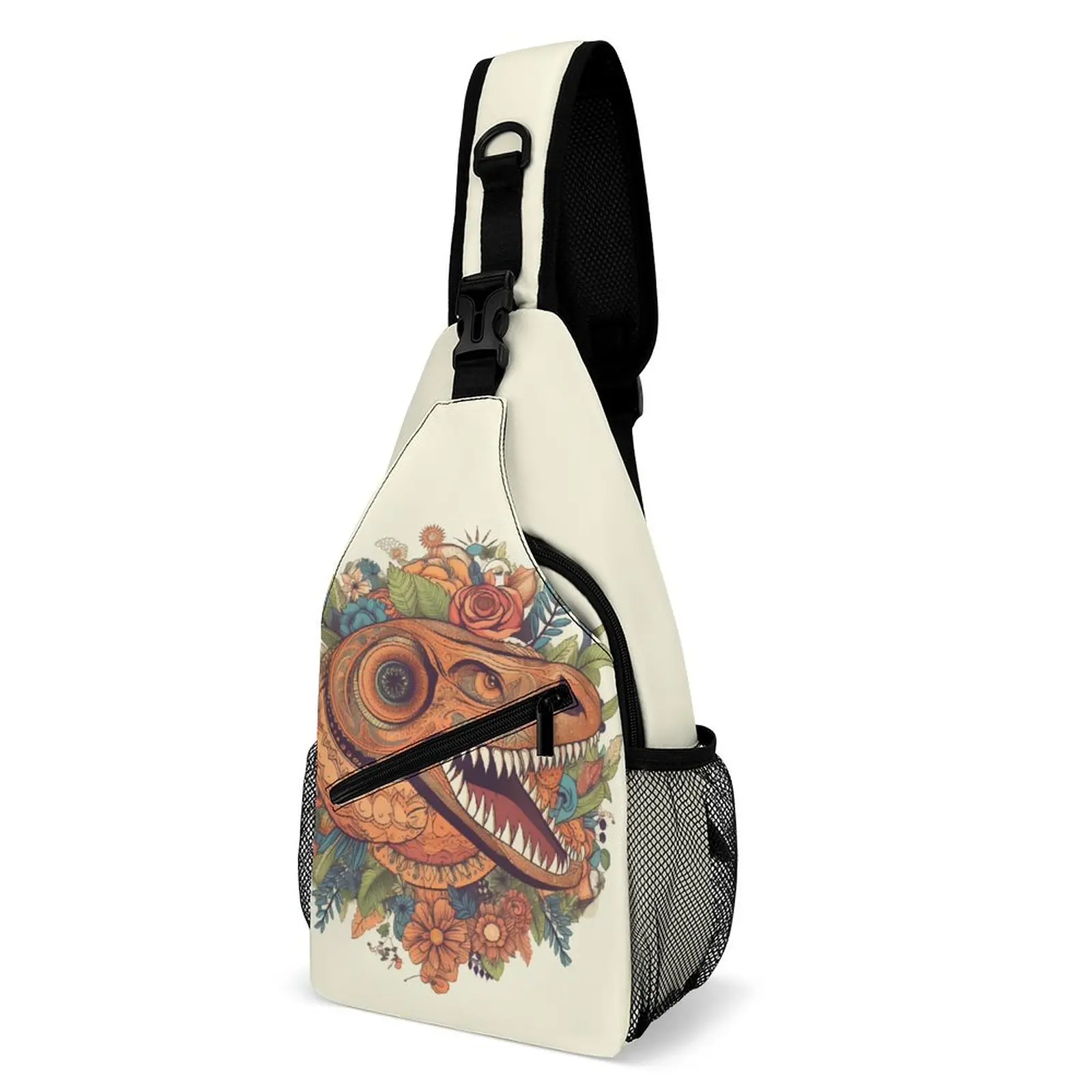 

Dinosaur Shoulder Bags Floral Mandala Animal Kawaii Chest Bag Men School Bicycle Sling Bag Outdoor Custom Crossbody Bags