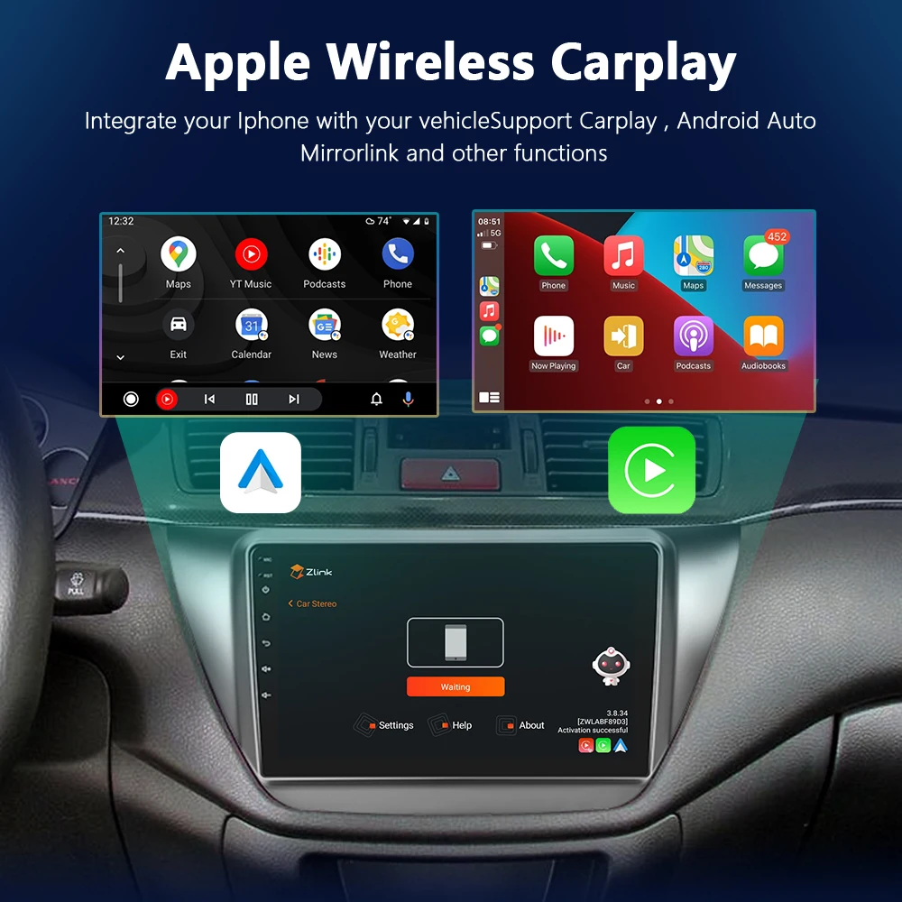 Автомагнитола Podofo 2DIN Android 4G для Mitsubishi Lancer 9 CS 2000-2010 мультимедийный видеоплеер