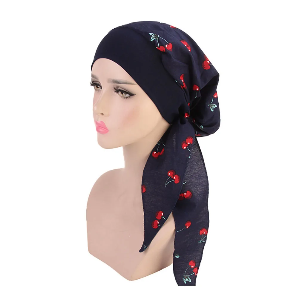 

Women Turban Cap Muslim Hijab Hair Loss Hair Accessories Multi Colored Elastic Adjustable Cancer Chemo Cover Wrap Polyester