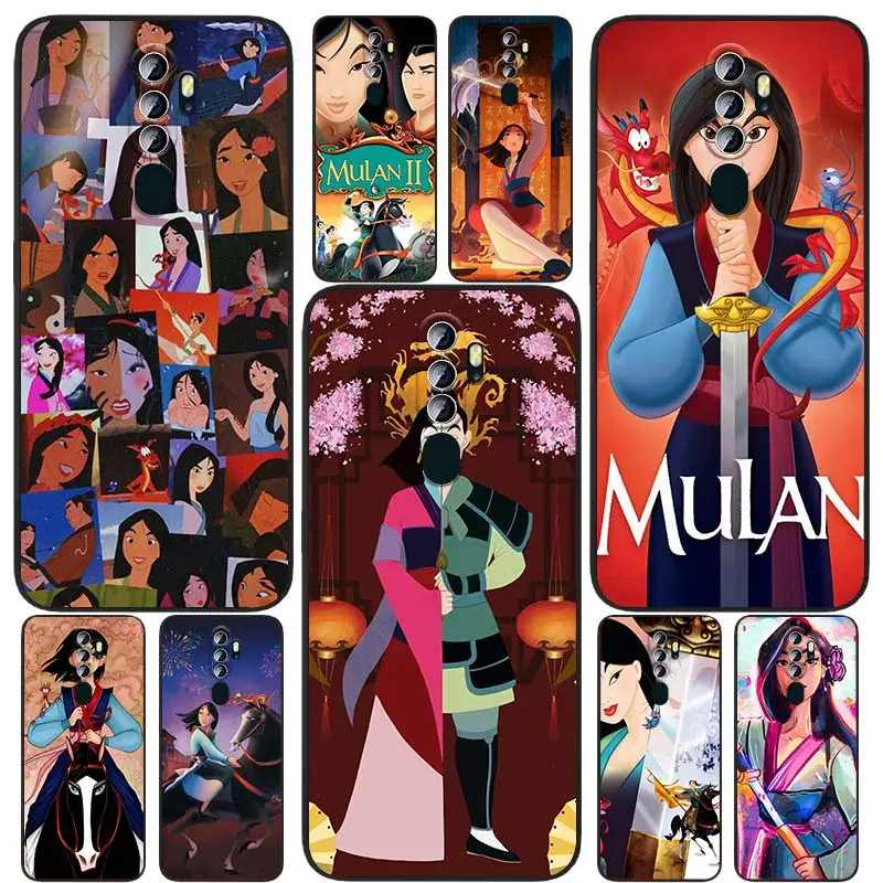 

Disney Cartoon Animation Mulan For OPPO Find X5 X3 X2 Neo Lite A74 A76 A72 A55 A54S A53 A53S A16S A16 A9 A5 5G Black Phone Case