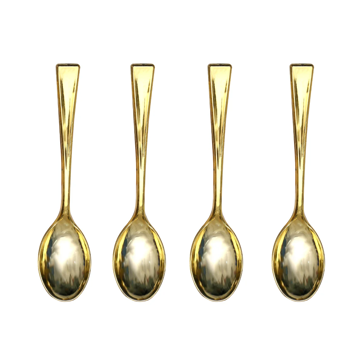 

72PCS Disposable Golden Mini Spoon Set Imitate Metal Flatware for Barbecue Party Picnic