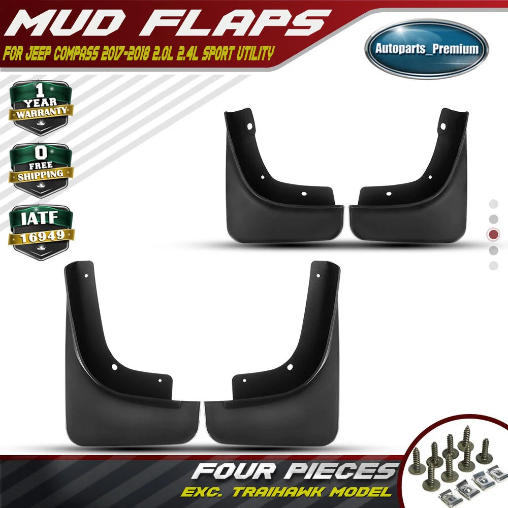 

4x Splash Guards Mud Flaps Mudguards Rear & Front for Jeep Compass 2017-2018 suv