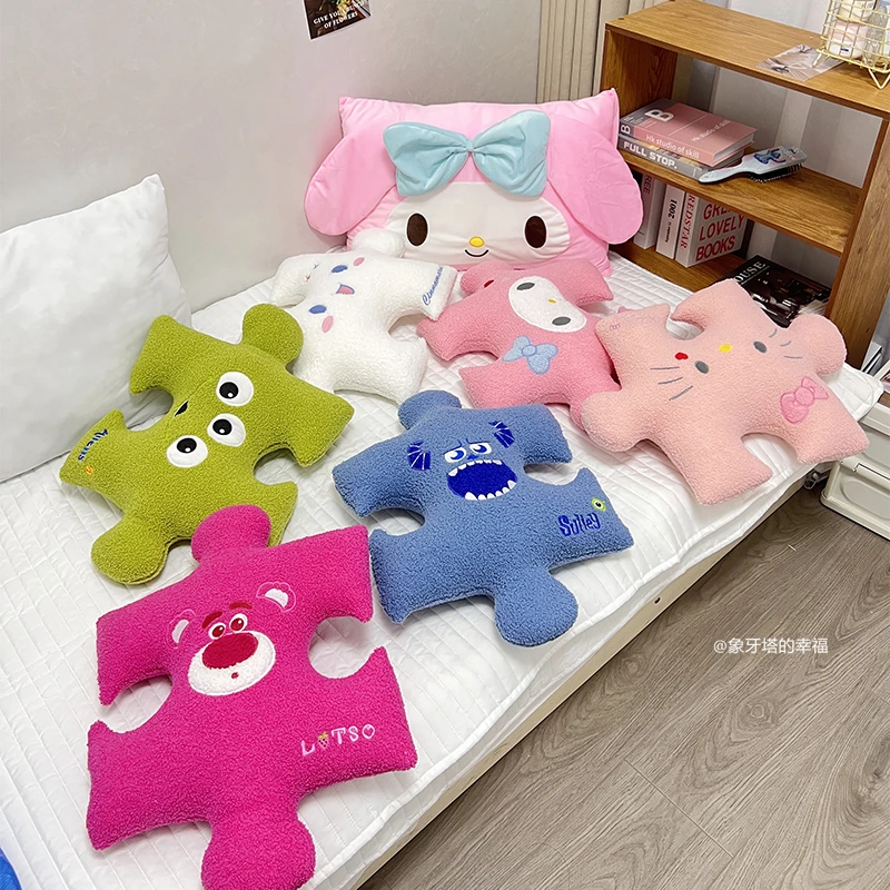 

Soft Comfortable Puzzle Anime Pillow Cinnamoroll Pochacco Kuromi Back Cushion For Sofa Bed Cartoon Plush Toy Home Decor Gifts