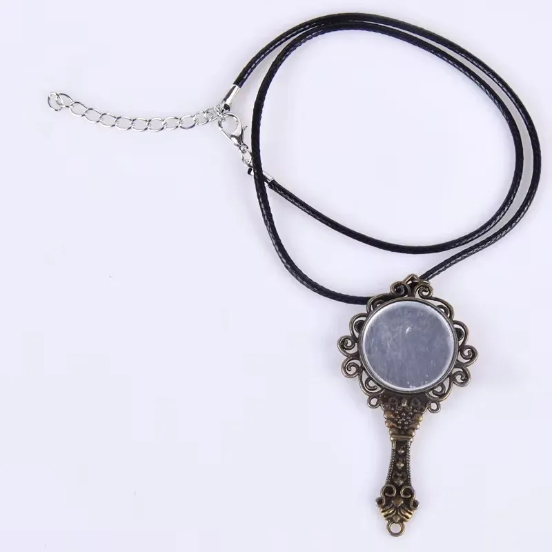 Винтажное античное бронзовое ожерелье с подвеской в виде зеркала 68*35 мм женское