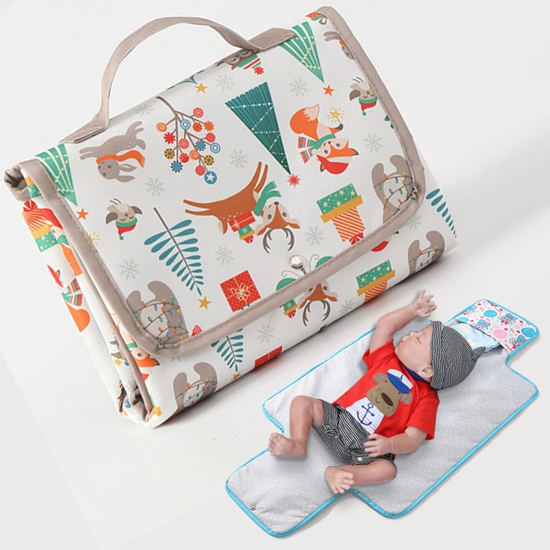 

Детские Портативные пеленальные подушки, дорожные Складные Водонепроницаемые подгузники для новорожденных, подгузники для мам