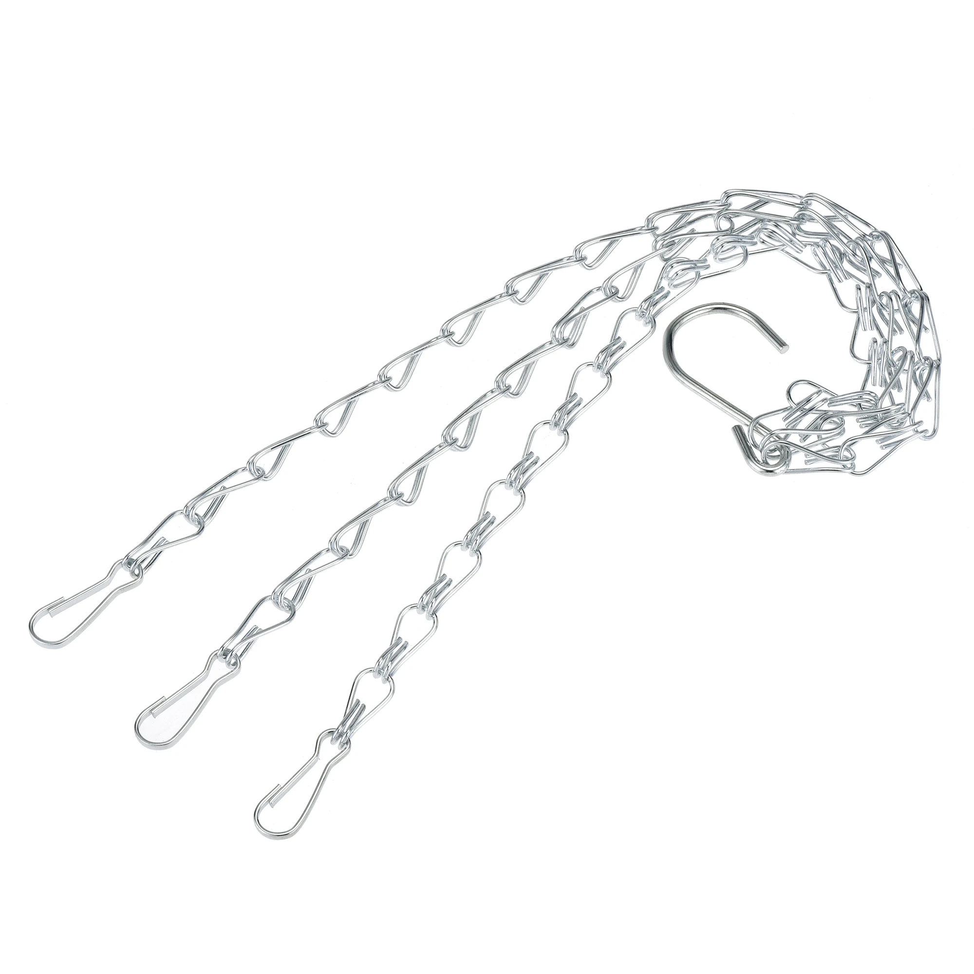 

Uxcell Hanging Chains 33cm Link 3 Point Holder with S Shaped Hook Silver 2 Pcs