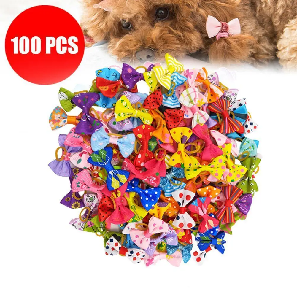 

Pet Bows Dog Hair Bows For Puppy Yorkshirk Small Dogs Hair Accessories Grooming Bows Rubber Bands Dog Bows Pet Supplies