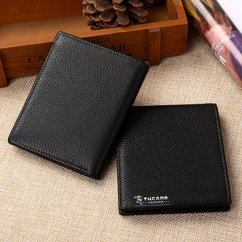 Роскошный мужской кошелек TUCANO из натуральной кожи брендовый деловой тонкий
