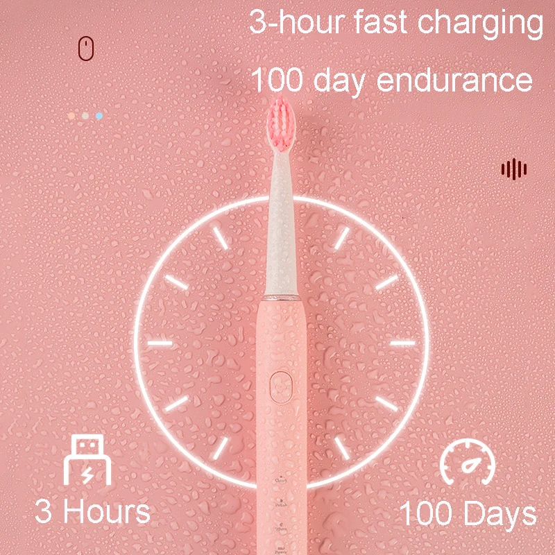 Portable Sonic Electric Toothbrush Adult Timer Brush 5 Modes USB Charger Rechargeable Smart Tooth Brushes Replacement Heads Set enlarge